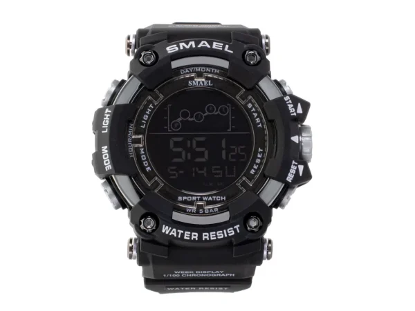Ceas Militar pentru barbati, SMAEL, impermeabil, afisaj LED, culoare Negru