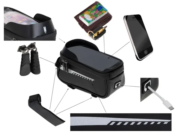 Suport Telefon IMPERMEABIL tip Geanta, montaj pe Motocicleta sau Bicicleta