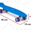 Skateboard Penny Board pentru copii cu roti din cauciuc, iluminate LED, culoare Albastra