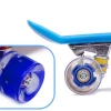 Skateboard Penny Board pentru copii cu roti din cauciuc, iluminate LED, culoare Albastra