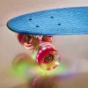 Skateboard Penny Board pentru copii cu roti din cauciuc, iluminate LED, culoare Albastra