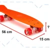 Skateboard Penny Board pentru copii cu roti din cauciuc, iluminate LED, culoare Orange
