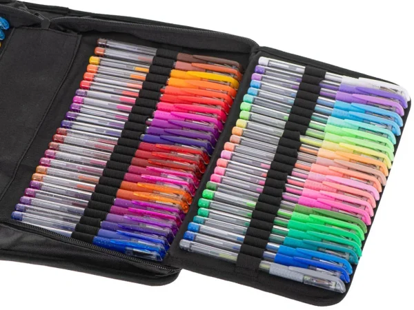 Set 242 piese, Pixuri cu gel multicolor + Rezerve + Carte de colorat + Penar