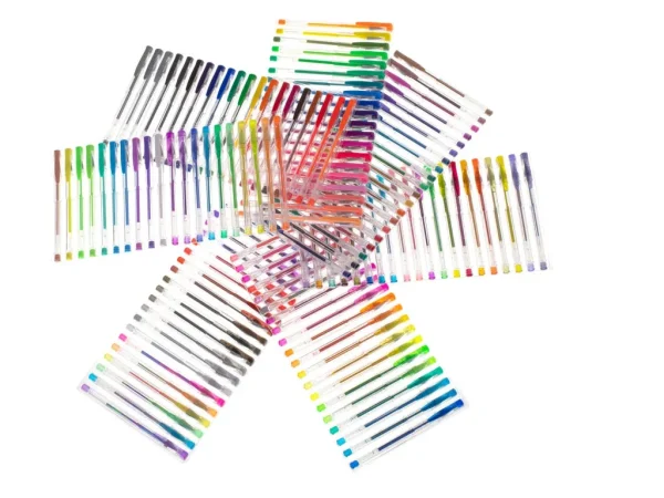 Set 140 piese, Pixuri cu gel multicolor cu sclipici (glitter)