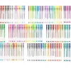 Set 140 piese, Pixuri cu gel multicolor cu sclipici (glitter)