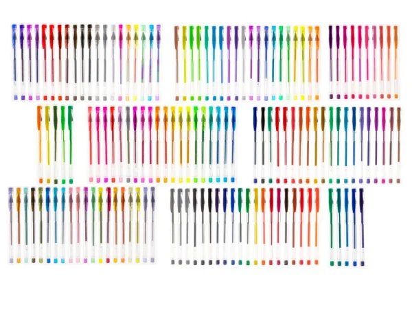 Set 140 piese, Pixuri cu gel multicolor cu sclipici (glitter)