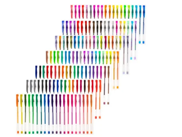 Set 140 piese, Pixuri cu gel multicolor cu sclipici (glitter)
