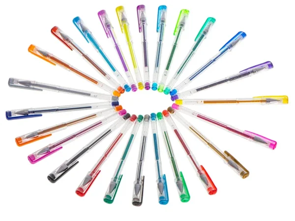 Set 25 piese, Pixuri cu gel multicolor cu sclipici (glitter)