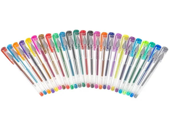 Set 25 piese, Pixuri cu gel multicolor cu sclipici (glitter)