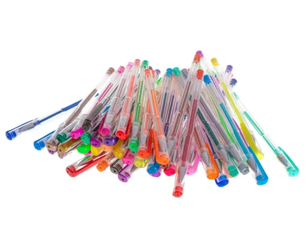 Set 50 piese, Pixuri cu gel multicolor cu sclipici (glitter)