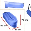 Saltea Autogonflabila "Lazy Bag" tip sezlong, 230 x 70cm, culoare Bleumarin, pentru camping, plaja sau piscina