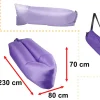 Saltea Autogonflabila "Lazy Bag" tip sezlong, 230 x 70cm, culoare Violet, pentru camping, plaja sau piscina