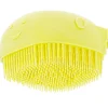 Perie din silicon cu dozator de sampon pentru spalare caini sau pisici, 7,5 x 7,5 cm, culoare galben