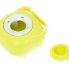 Perie din silicon cu dozator de sampon pentru spalare caini sau pisici, 7,5 x 7,5 cm, culoare galben