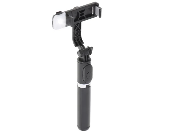 Set 3in1, Selfie Stick cu Lampa LED si Trepied, conectare Bluetooth, alimentare USB