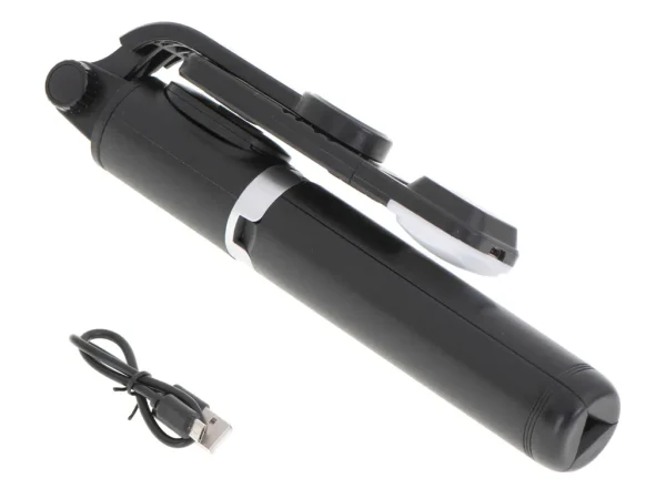 Set 3in1, Selfie Stick cu Lampa LED si Trepied, conectare Bluetooth, alimentare USB