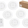 Set 6 Lampi LED Wireless, autoadezive, cu telecomanda, pentru iluminat scari sau mobilier