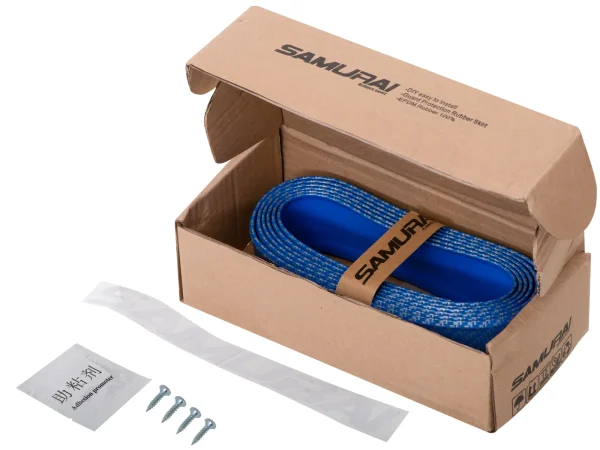 Protectie spoiler, prelungire bara fata/spate din cauciuc, culoare CARBON Albastru