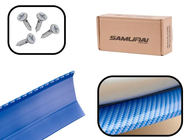 Protectie spoiler, prelungire bara fata/spate din cauciuc, culoare CARBON Albastru