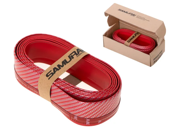 Protectie spoiler, prelungire bara fata/spate din cauciuc, culoare CARBON Rosu