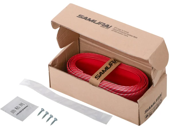 Protectie spoiler, prelungire bara fata/spate din cauciuc, culoare CARBON Rosu