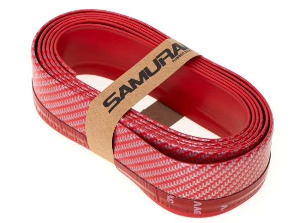 Protectie spoiler, prelungire bara fata/spate din cauciuc, culoare CARBON Rosu