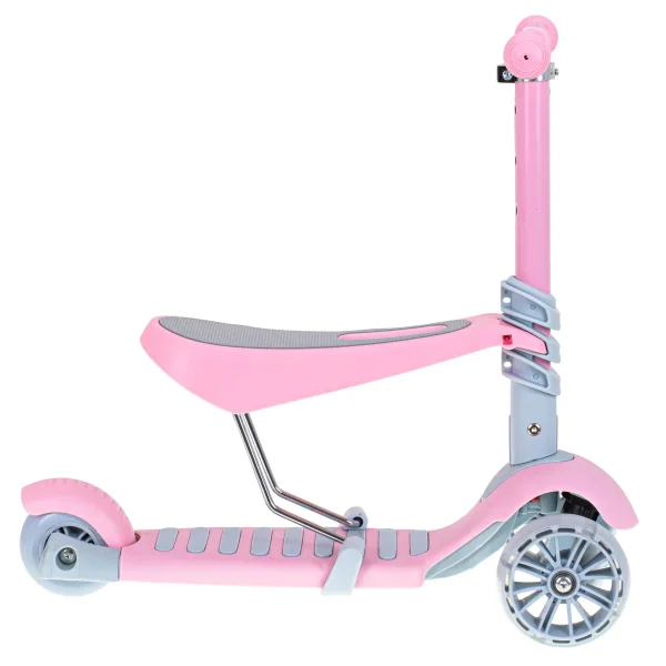 Tricicleta + Trotineta + Skateboard (3in1) roti iluminate LED - ROZ