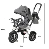 Tricicleta si Carucior pentru copii Premium TRIKE FIX V3 culoare Gri