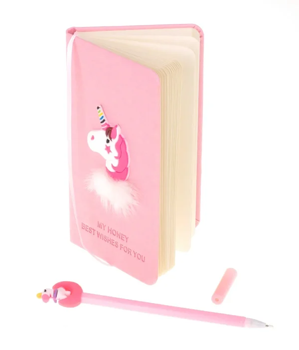 Set Cadou pentru Copii, Caiet cu Unicorn finisat cu piele ecologica + Pix cu Unicorn