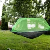 Hamac de Camping Dublu (2 persoane), 200 x 100 cm + Plasa de tantari, culoare Verde