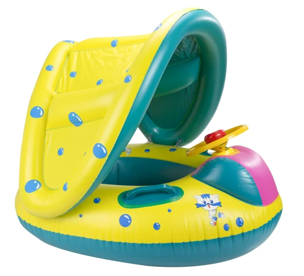 Ponton, Saltea de apa, gonflabila pentru copii cu acoperis, dimensiune 65 x 73 cm