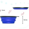 Bol de voiaj din silicon pentru animale de companie, pliabil, culoare albastra, diametru 12 cm