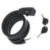 Antifurt bicicleta, Dispozitiv de blocare biciclete, spiralat, cu cheie, lungime 150cm, culoare Neagra