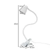 Lampa de birou cu clips, brat flexibil, 3 culori lumina, 10 niveluri, USB, alb, 45 cm, Izoxis