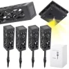 Set 4 lampi solare de gradina cu picior tip "Lampion" cu LED