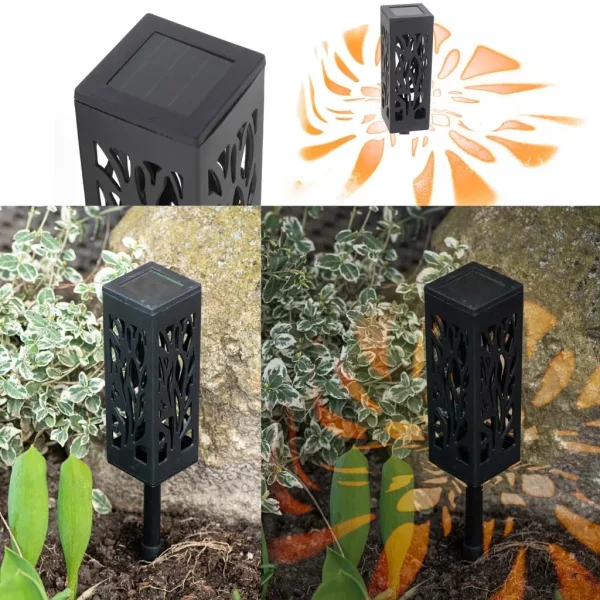 Set 4 lampi solare de gradina cu picior tip "Lampion" cu LED