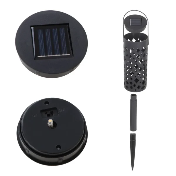 Set 4 lampi solare de gradina cu picior si agatatoare tip "Felinar" cu LED