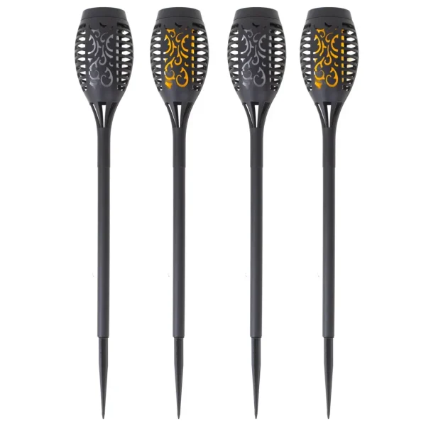 Set 4 lampi solare de gradina tip "Torta" cu 12 LED-uri