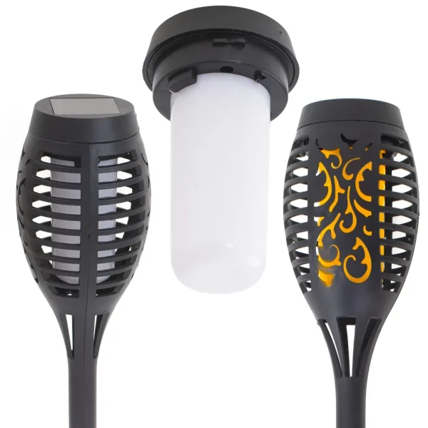 Set 4 lampi solare de gradina tip "Torta" cu 12 LED-uri