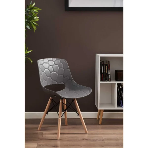 Scaun stil scandinav, PP, lemn, max 100 kg, gri, 45x55x78 cm, Lars