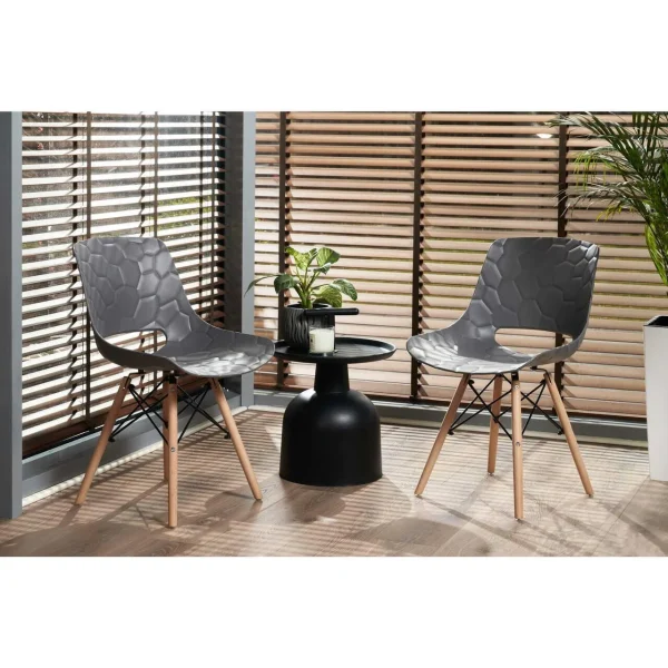 Scaun stil scandinav, PP, lemn, max 100 kg, gri, 45x55x78 cm, Lars