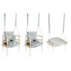 Leagan pentru copii, 3 in 1, lemn, gri, max 30 kg, 34x34x26 cm, Kruzzel