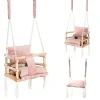 Leagan pentru copii, 3 in 1, lemn, roz, max 30 kg, 34x34x26 cm, Kruzzel