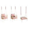 Leagan pentru copii, 3 in 1, lemn, roz, max 30 kg, 34x34x26 cm, Kruzzel
