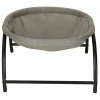Pat de tip hamac pentru caini si pisici, cadru metalic negru si panza gri, dimensiune 45 x 42 x 23 cm