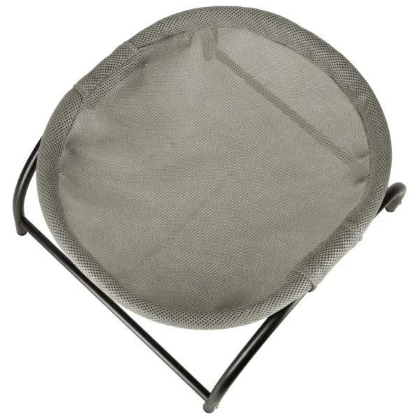 Pat de tip hamac pentru caini si pisici, cadru metalic negru si panza gri, dimensiune 45 x 42 x 23 cm