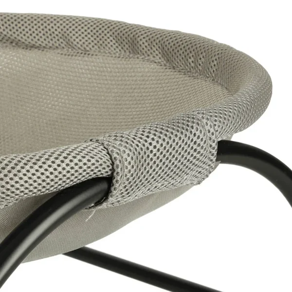 Pat de tip hamac pentru caini si pisici, cadru metalic negru si panza gri, dimensiune 45 x 42 x 23 cm