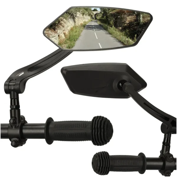 Set 2 Oglinzi retrovizoare pentru bicicleta, reglabile 360 grade, culoare Neagra