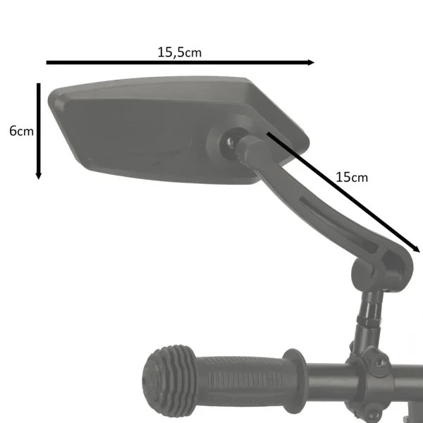 Set 2 Oglinzi retrovizoare pentru bicicleta, reglabile 360 grade, culoare Neagra