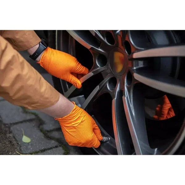 Manusi nitril, unica folosinta, portocaliu, set 50 buc, marimea M, NEO